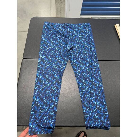 Nike Dri Fit Printed Training Cropped Leggings Blue Women’s Size - Picture 4 of 12